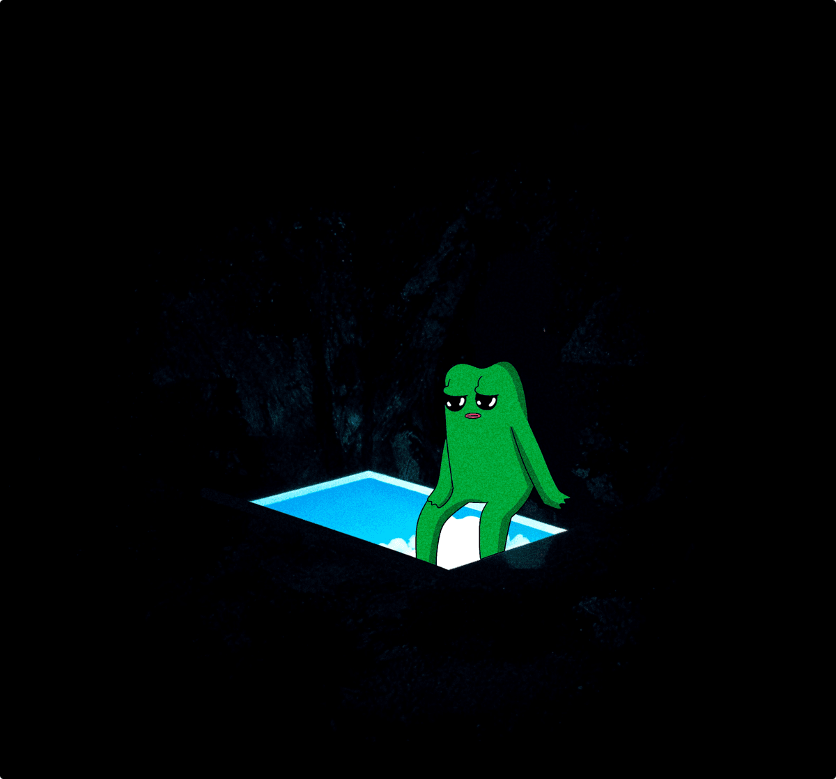 Frog sitting on a portal